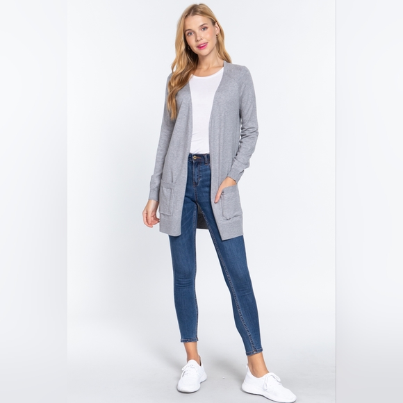 ACTIVE BASIC Open Front Long Sleeve Cardigan SALE 20% OFF - Picture 4 of 8